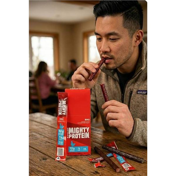 Maple Leaf Mighty Protein BBQ Chicken Sticks, 12x32g