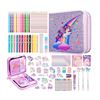 Image 1 : Nicpro 110PCS Unicorn Washable Markers Set with Glitter Pencil Case, Art Supplies