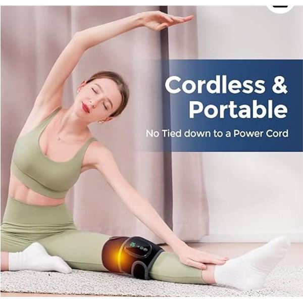 HOMRELEXA Heated Knee Massager, 3 in 1 Knee Massager with Heat and Vibration, Heating Pad for Knee, 