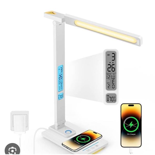 L&D LED Desk Lamp with Wireless Charging
