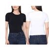 Image 1 : Tahari Ribbed Cotton Short Sleeve T-Shirts L