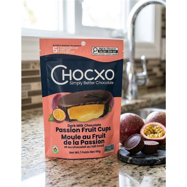 ChocXO Dark Milk Chocolate Passion Fruit Cups 6x98g