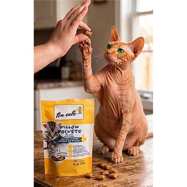 Ten Cats Pillow Pockets Cat Treats Lot 4x85g