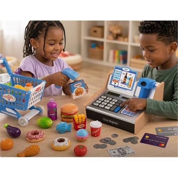 Vroegtix Shopping Cash Register Toy Set