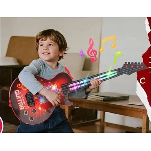 Children's 4-String Music Guitar With Flashing Lights and Sounds