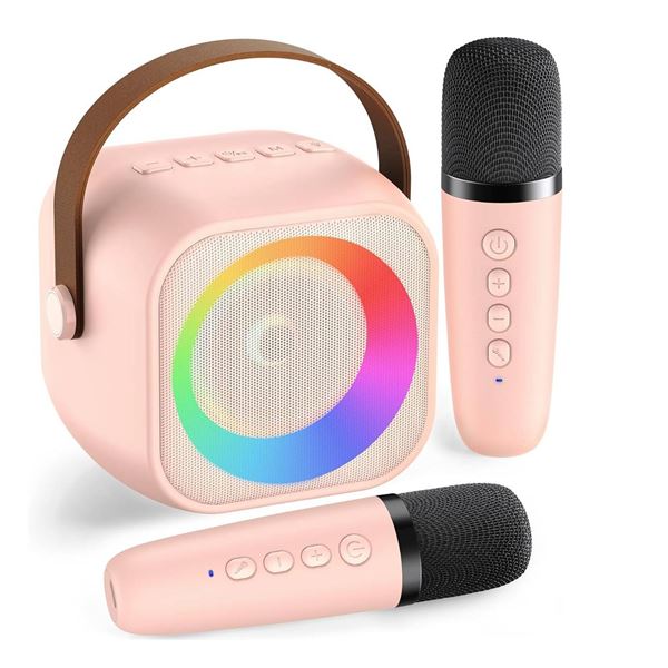 Mini Karaoke Machine with Two Microphones