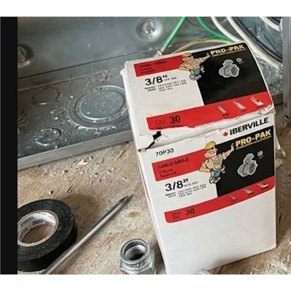 Iberville 3/8" Cable Fitting Pro-Pak 30 Pack