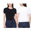 Image 1 : Tahari Ribbed Cotton T-Shirts 2-Pack, Size M