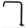 Image 1 : Shower Head Extension with Flange S Shape Rotatable Stainless Steel Arm Black