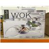 Image 2 : 3-Piece Stainless Steel Wok Set