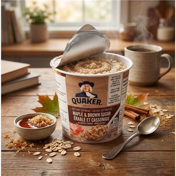 Quaker Maple & Brown Sugar Oatmeal Cups 12x48