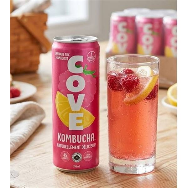 Cove Kombucha Raspberry Lemonade 12x355ml