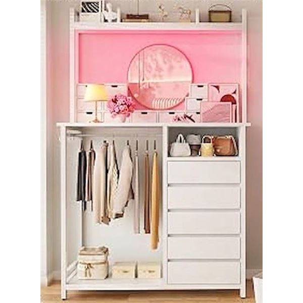 Cyclysio Dresser with Hutch, White *item not exact as shown in stock photo*