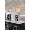 Image 1 : IHENGYANLT 2 Pack Plug in Pendant Light, Hanging Light with 15Ft Clear Cord, On/Off Switch, Grey Fab