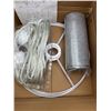 Image 4 : IHENGYANLT 2 Pack Plug in Pendant Light, Hanging Light with 15Ft Clear Cord, On/Off Switch, Grey Fab
