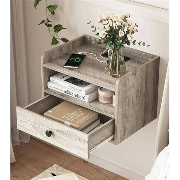 BookNook Floating Nightstand, Natural