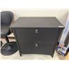 Image 2 : Black Two-Drawer Wood Storage Cabinet