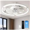 Image 1 : Linborr 20" Ceiling Fan Light, White