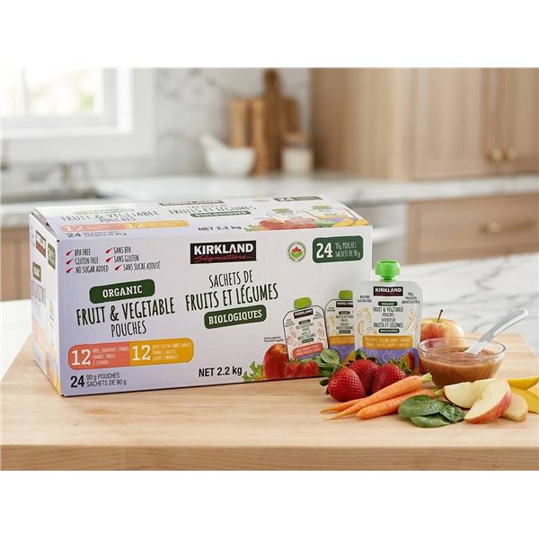 Kirkland Organic Fruit & Vegetable Pouches, 24 Pouches