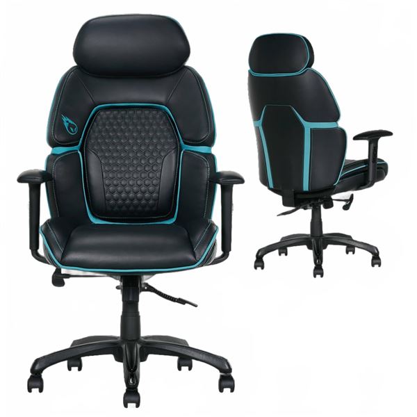 DPS Centurion Gaming Chair with Adjustable Headrest Black and Blue
