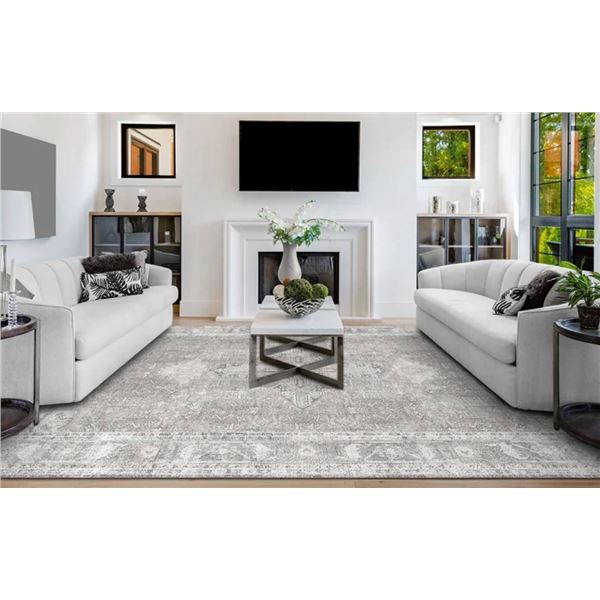 Apache Chenille Area Rug, Gilbert Gray, 9'8" x 13'7"