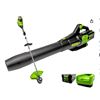 Image 1 : Greenworks PRO 80V Blower + 16-Inch String Trimmer, 2.0 AH Battery and Charger Included 1314102HDVT 