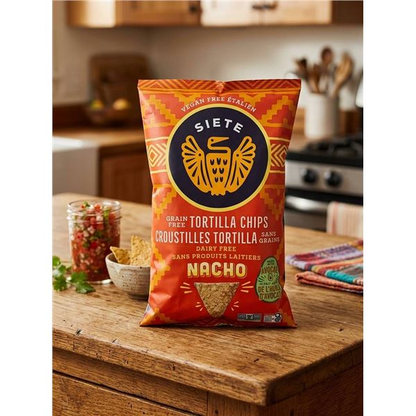 Siete Nacho Grain Free Tortilla Chips 12 Pack x 142g