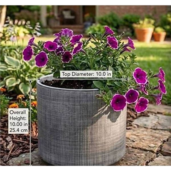 Rivet Dark Grey Stoneware Planter