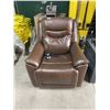Image 2 : Brown Faux Leather Power Recliner Chair
