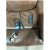 Image 3 : Brown Faux Leather Power Recliner Chair