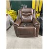 Image 4 : Brown Faux Leather Power Recliner Chair