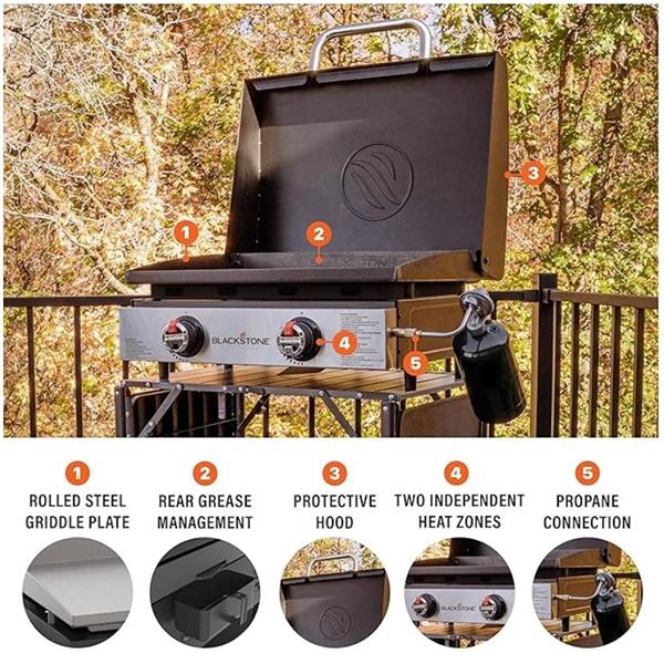 Blackstone 22" Tabletop Griddle with Hood **Propane Tank Not Included**