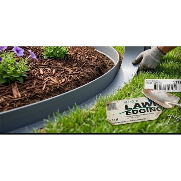 Lot of 3 Rolls - Recycled Lawn Edging Roll, 15.2cm x 6.1m
