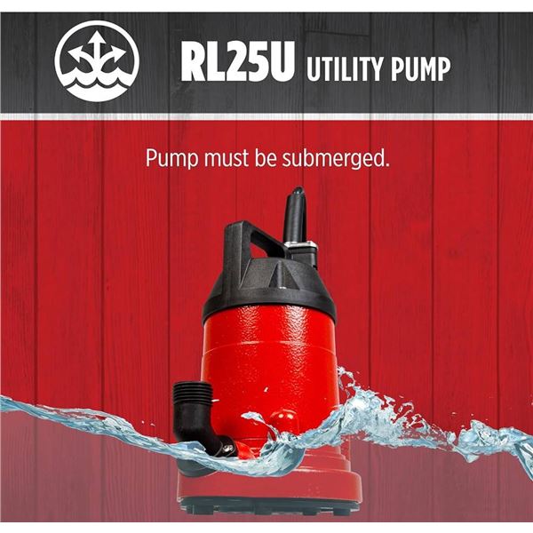 Red Lion RL25U 115 Volt, 1/4 HP, 1500 GPH Manual Aluminum Utility Pump