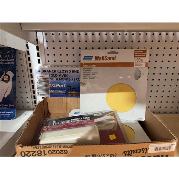 Lot: Door Closer, Sandpaper, Manifold