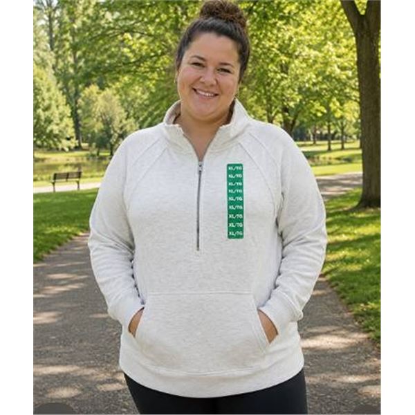 Danskin XL White Quarter-Zip Pullover