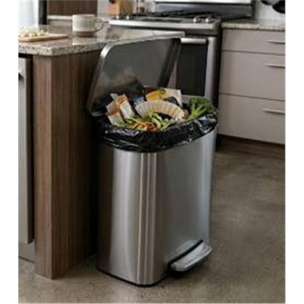 Stainless Steel Trash Can, 11" x 26" x 17"