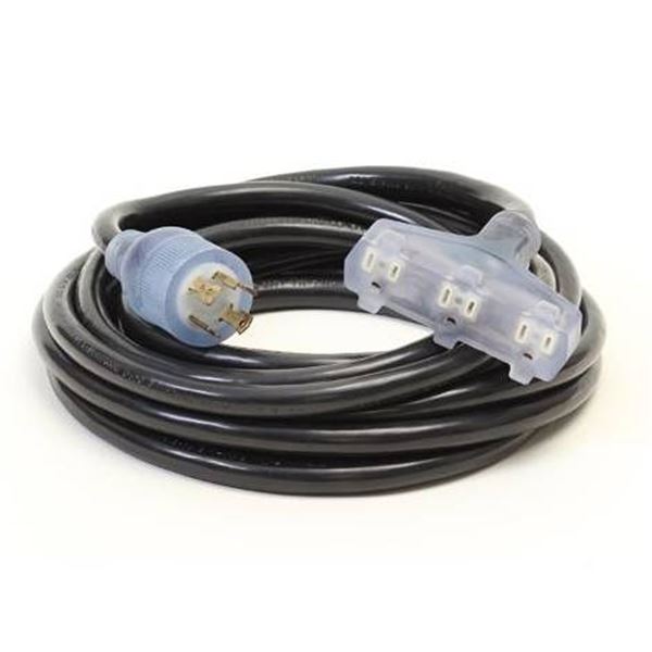 Century 25ft Lighted Triple Tap GeneratorCord