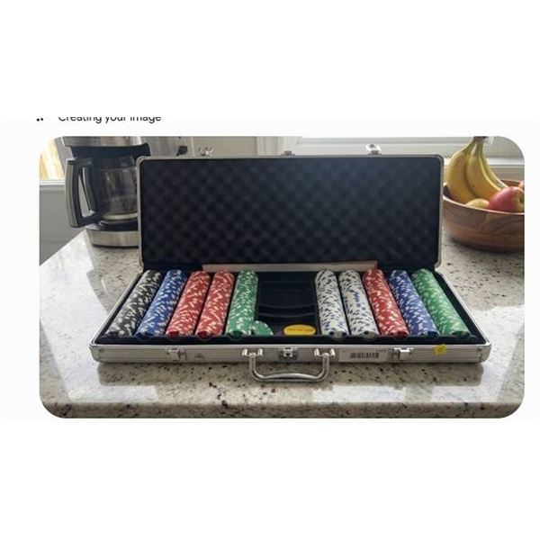 Poker Chip Set With Metal Carrying Case