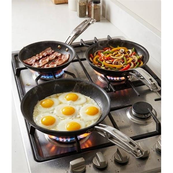Three Nonstick Frying Pans