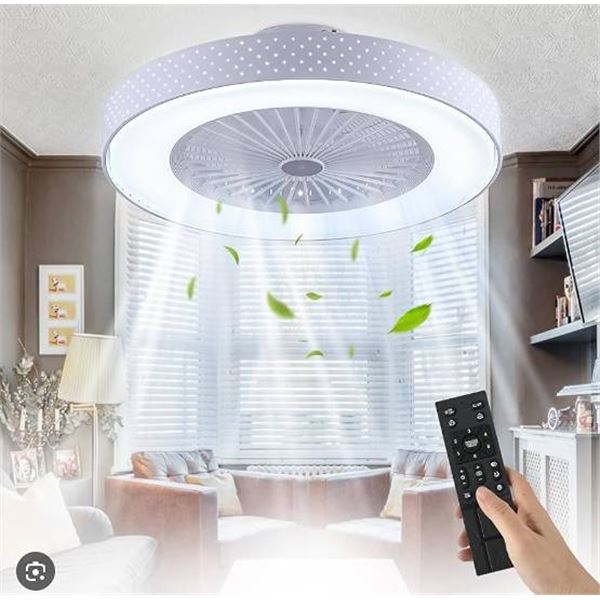 Linboro Low Profile White Ceiling Fan