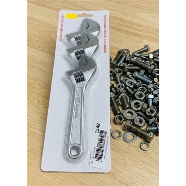 HOMEBASE Adjustable Wrench Set, 3 Piece