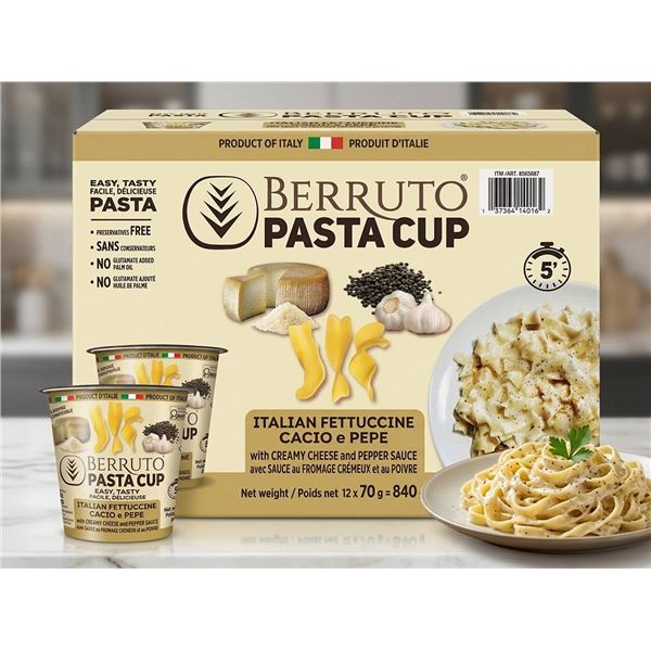 Berruto Pasta Cup Italian Fettuccine 12 x 70g