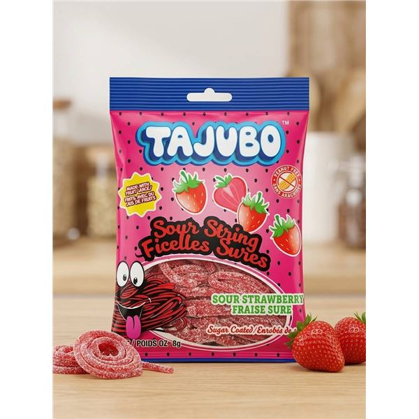 Tajubo Sour Strawberry String Candy 960g
