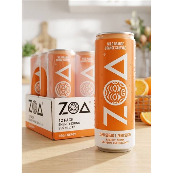 Zoa Wild Orange Energy Drink 12 Pack x 355ml