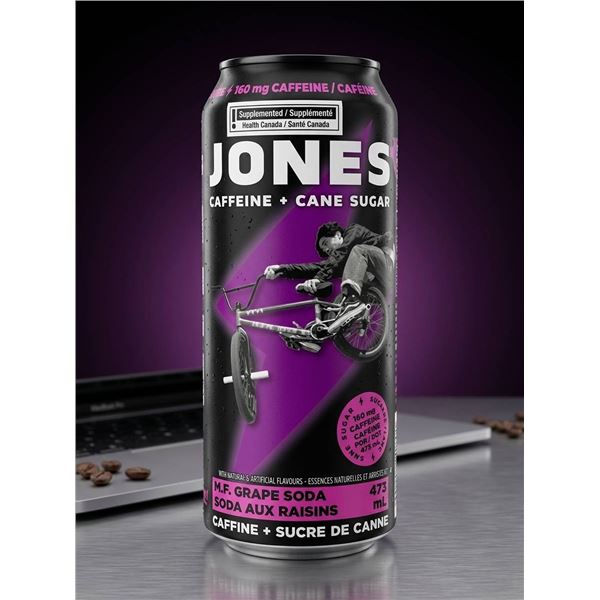 Jones Grape Soda 473mL, Pack of 12
