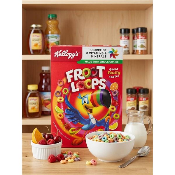 Lot of 3 Kellogg's Froot Loops Cereal Box 320g