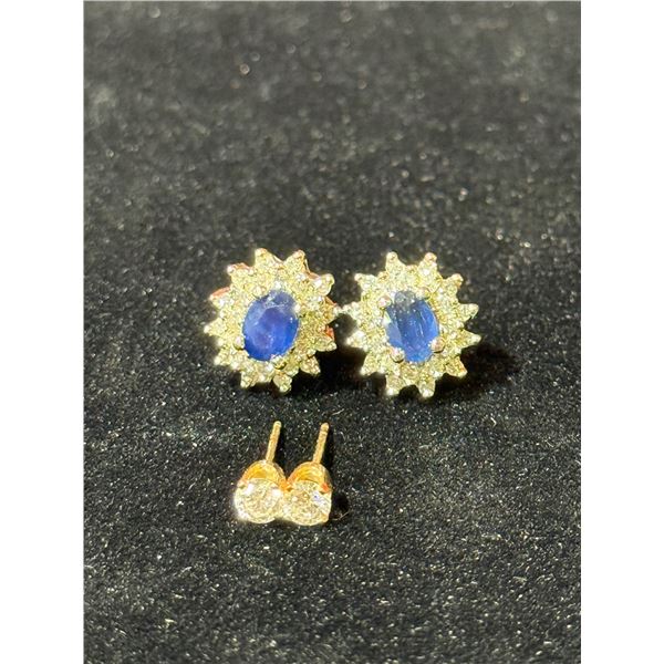 2 Pairs of 10 Kt. Gold Stamped Earrings