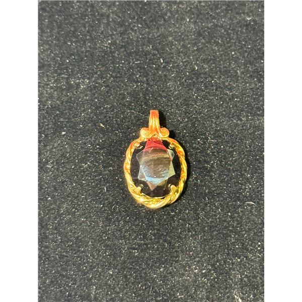 VTG Gold & Silver Stamped Pendant
