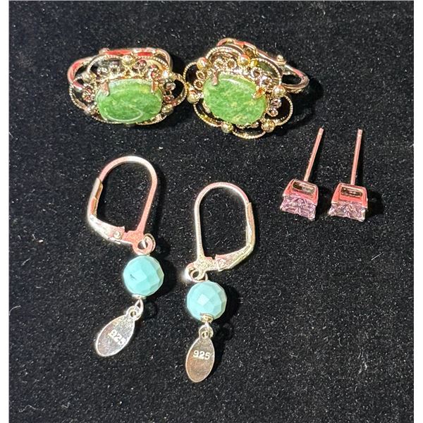 3 Pairs of 925 Sterling Earrings